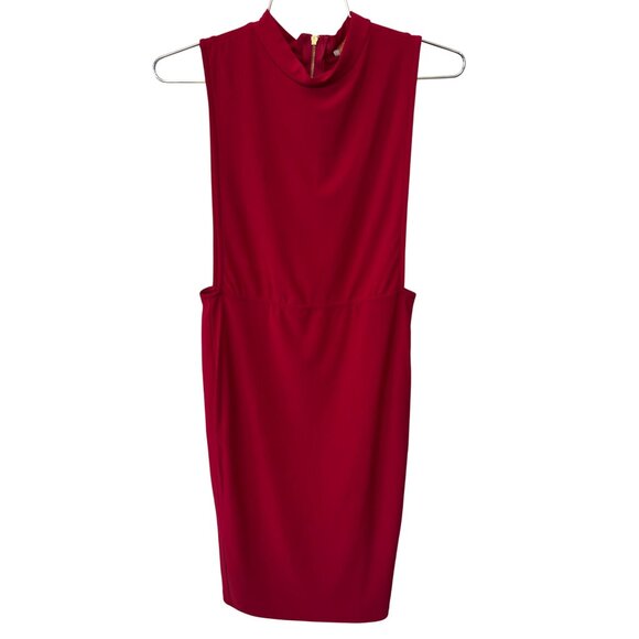 Jireh Clothing Sleeveless Mini Dress Size Medium Cutout Back Red Party Holiday - Picture 1 of 6
